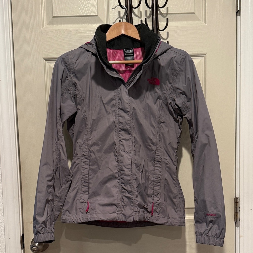 The North Face Gray Jacket with Pink Accents